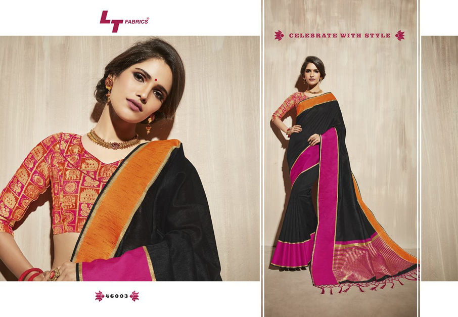 LT Fabrics Surbhi Bhagalpuri Satin Border Sarees LT Fabrics Surbhi Bhagalpuri Satin Border Sarees