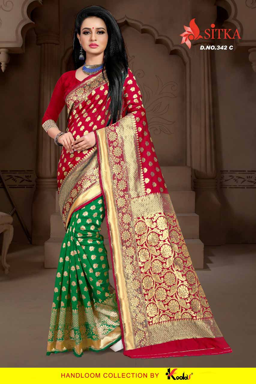 Sitka Taal-342 Silk Jacquard Wholesale Saree Sitka Taal-342 Silk Jacquard Wholesale Saree