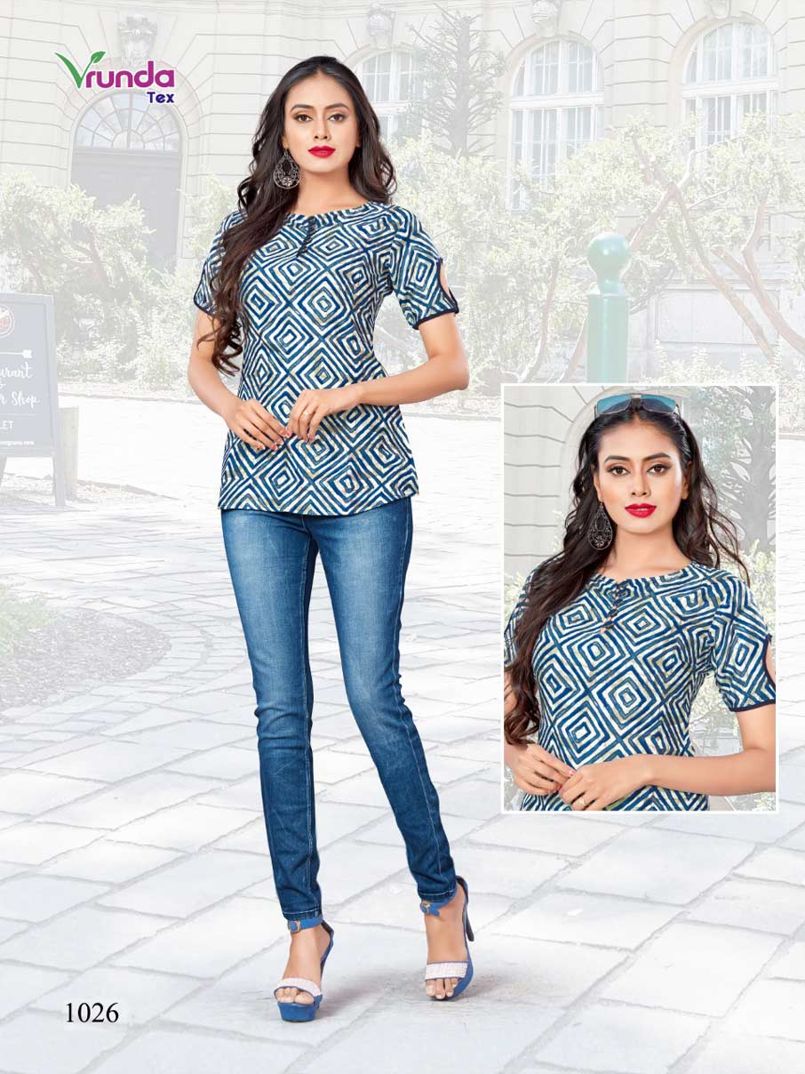 Griva Vrunda Tex Printed Girls Wear Rayon Tops Catalog Griva Vrunda Tex Printed Girls Wear Rayon Tops Catalog