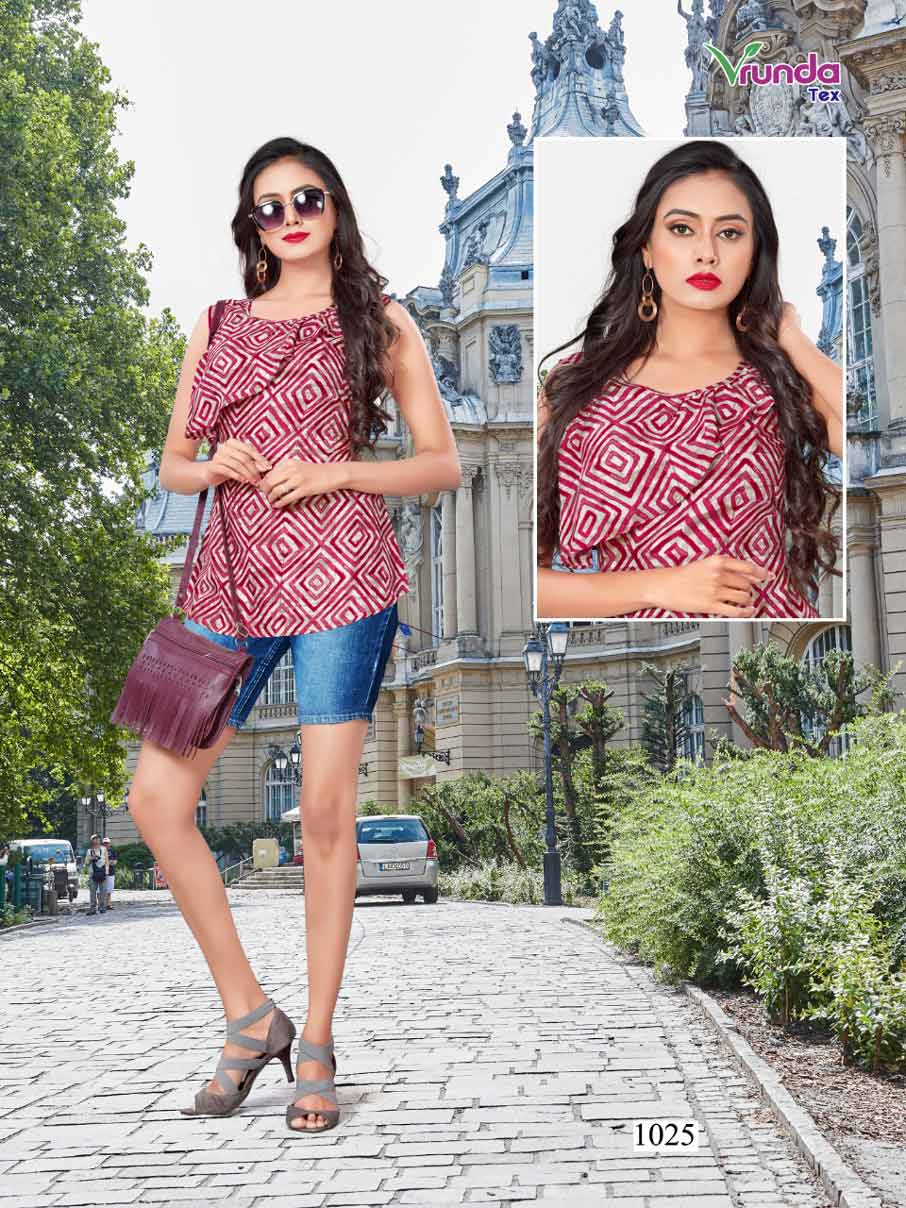 Griva Vrunda Tex Printed Girls Wear Rayon Tops Catalog Griva Vrunda Tex Printed Girls Wear Rayon Tops Catalog