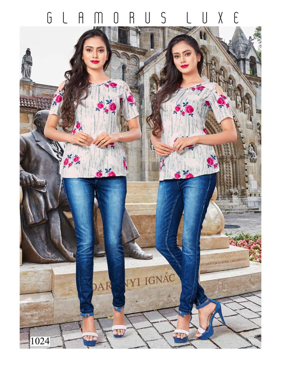 Griva Vrunda Tex Printed Girls Wear Rayon Tops Catalog Griva Vrunda Tex Printed Girls Wear Rayon Tops Catalog