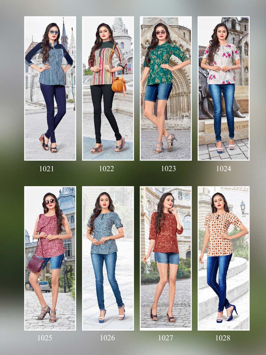 Griva Vrunda Tex Printed Girls Wear Rayon Tops Catalog Griva Vrunda Tex Printed Girls Wear Rayon Tops Catalog