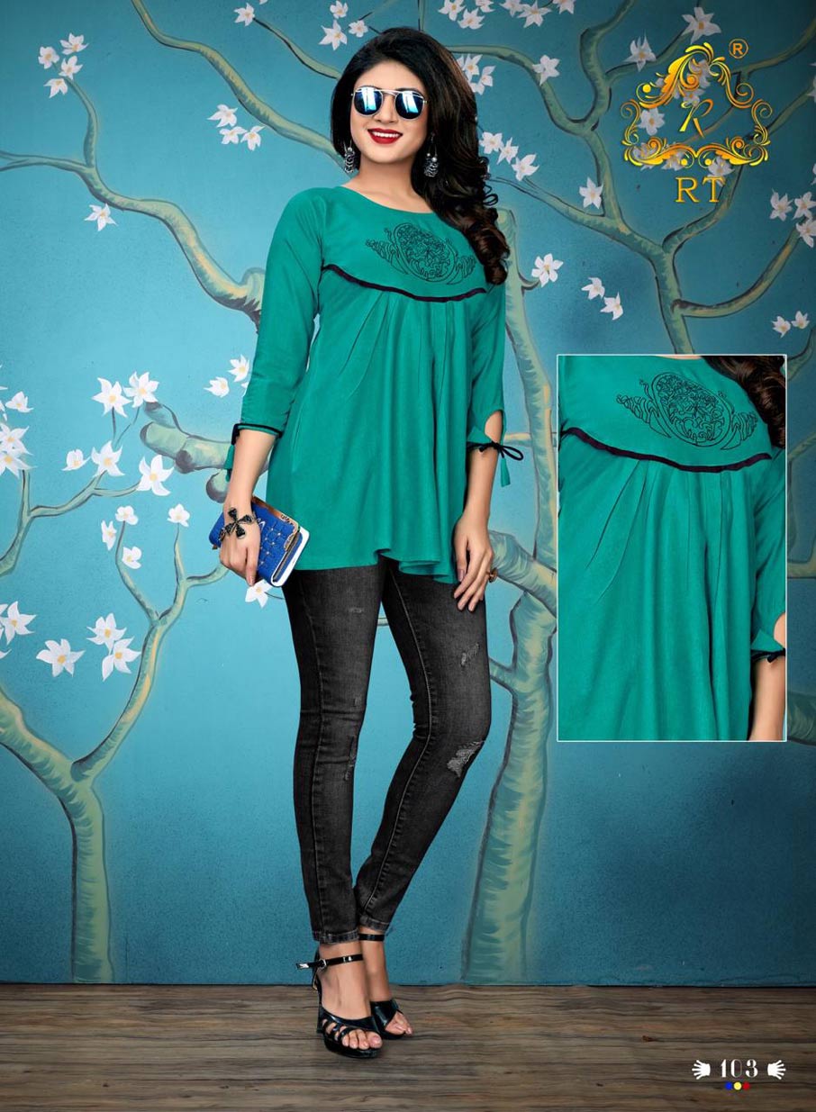 Jolly RT Design Rayon Dyed Embroidery Tops Catalog Jolly RT Design Rayon Dyed Embroidery Tops Catalog
