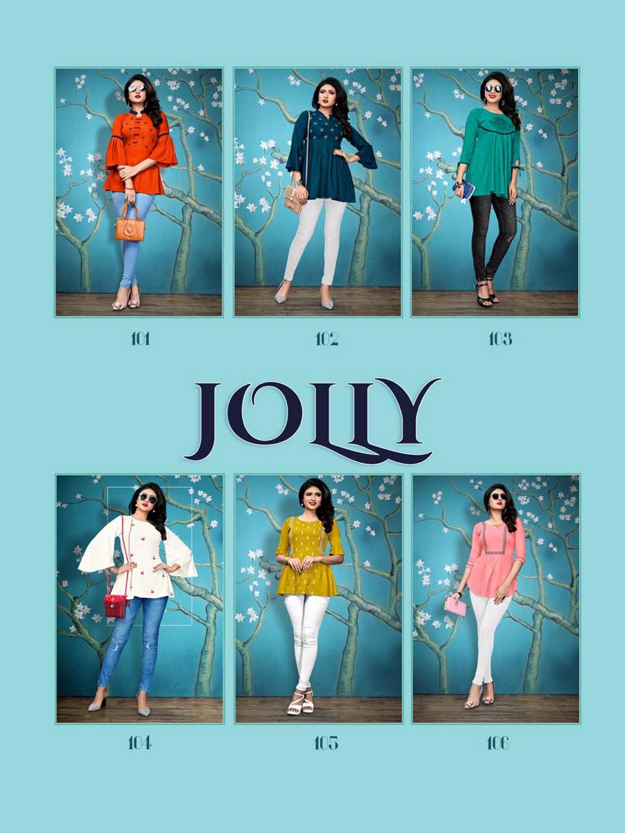 Jolly RT Design Rayon Dyed Embroidery Tops Catalog Jolly RT Design Rayon Dyed Embroidery Tops Catalog