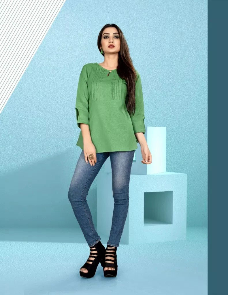 Kiwi Alishka Plain Cotton Girls Wear Tops Collection Kiwi Alishka Plain Cotton Girls Wear Tops Collection