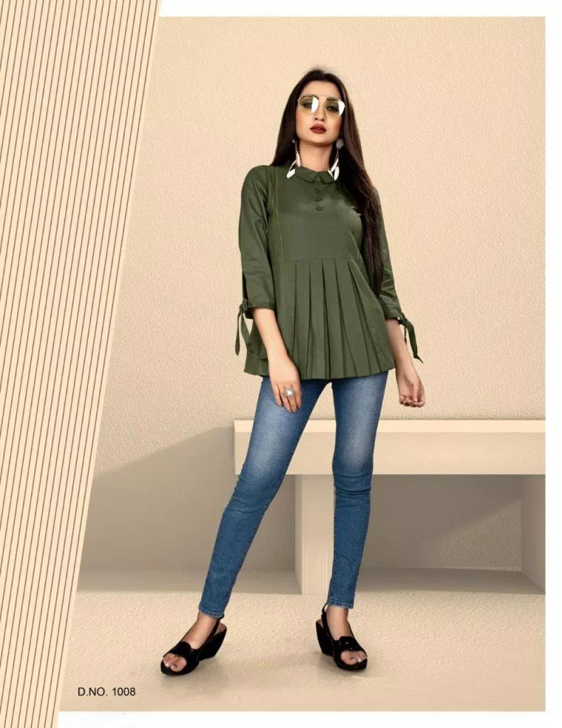 Kiwi Alishka Plain Cotton Girls Wear Tops Collection Kiwi Alishka Plain Cotton Girls Wear Tops Collection