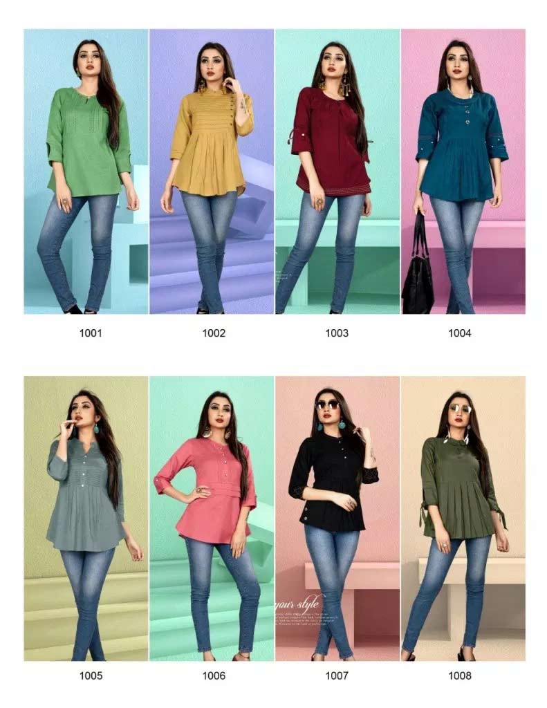 Kiwi Alishka Plain Cotton Girls Wear Tops Collection Kiwi Alishka Plain Cotton Girls Wear Tops Collection
