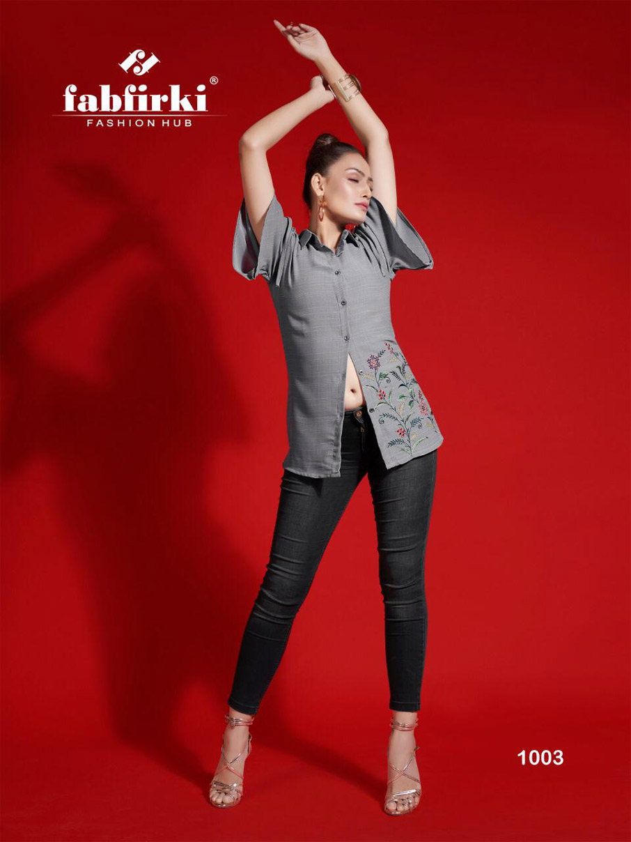 Fabfirki Red-Look Embroidery Western Wear Tops Fabfirki Red-Look Embroidery Western Wear Tops