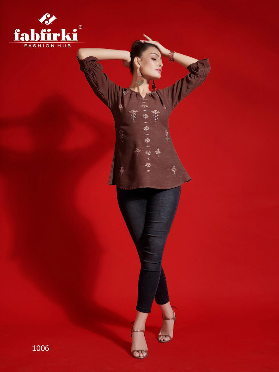 Fabfirki Red-Look Embroidery Western Wear Tops Fabfirki Red-Look Embroidery Western Wear Tops